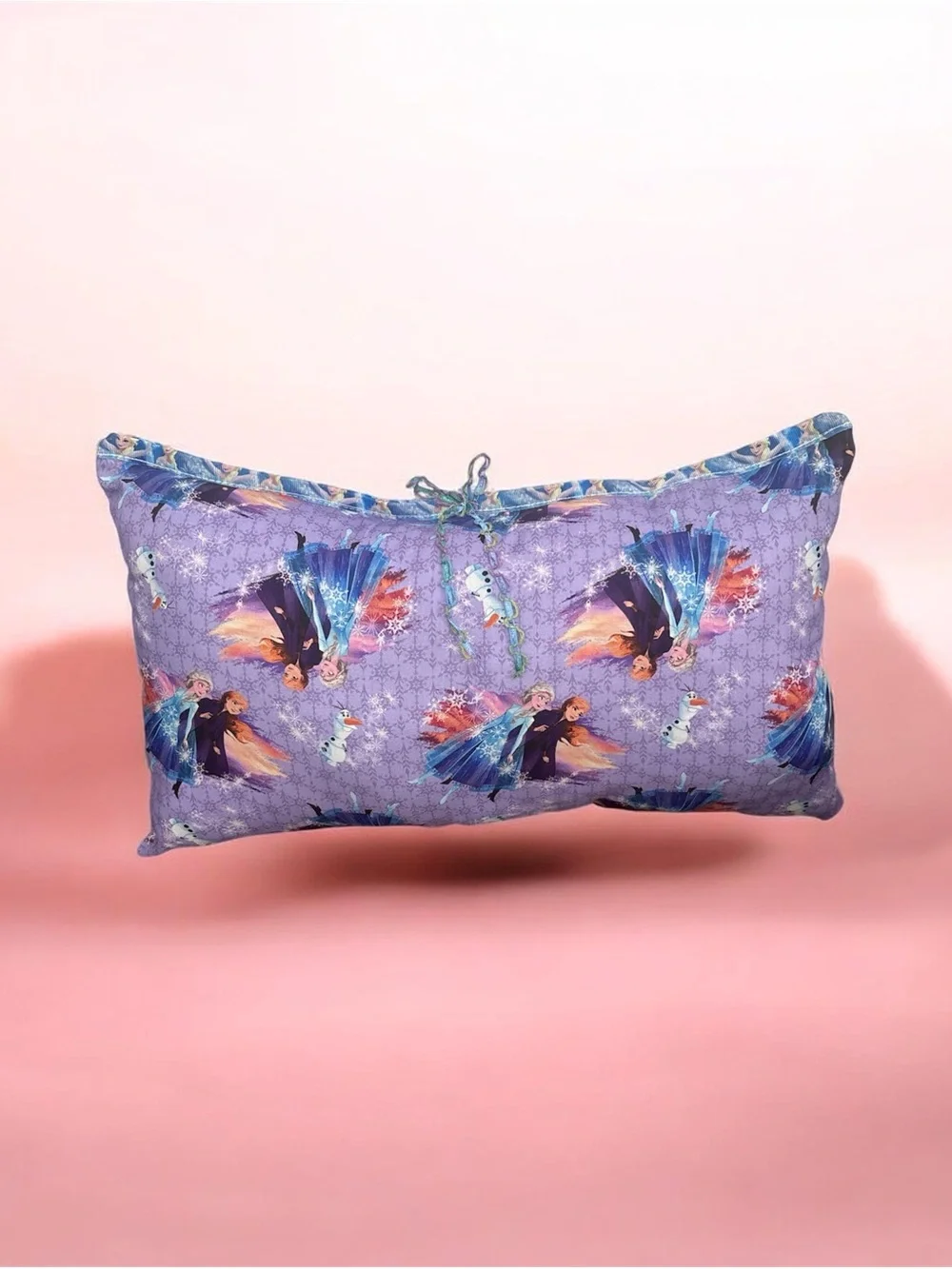 Frozen-Style Purple Kids Body Pillow 12x20 handmade new  with Elsa & Anna Print